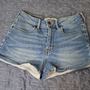 Bullhead Super High Rise Denim Blue Women's Shorts size 26